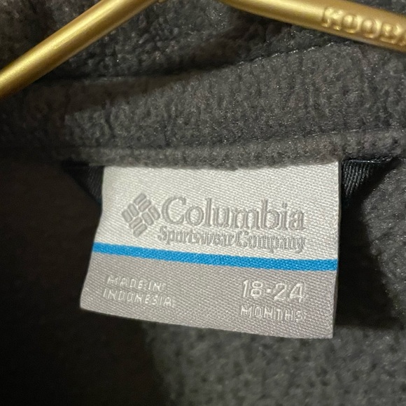 Columbia Fleece light Jacket Top Size 24 months Gray and Orange/pink zip up - Picture 4 of 4